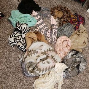 Lot of scarves.